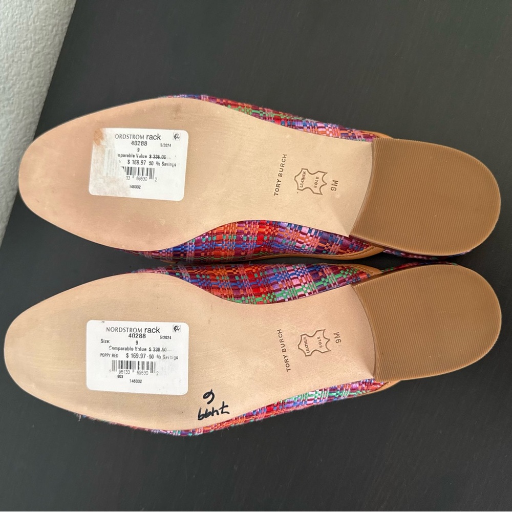 “Like new” Tory Burch Mini Benton Loafer Slide with Charm Flats Mule Multicolor - Picture 9 of 12